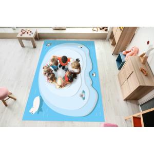 Stylish interior of modern playroom in kindergarten